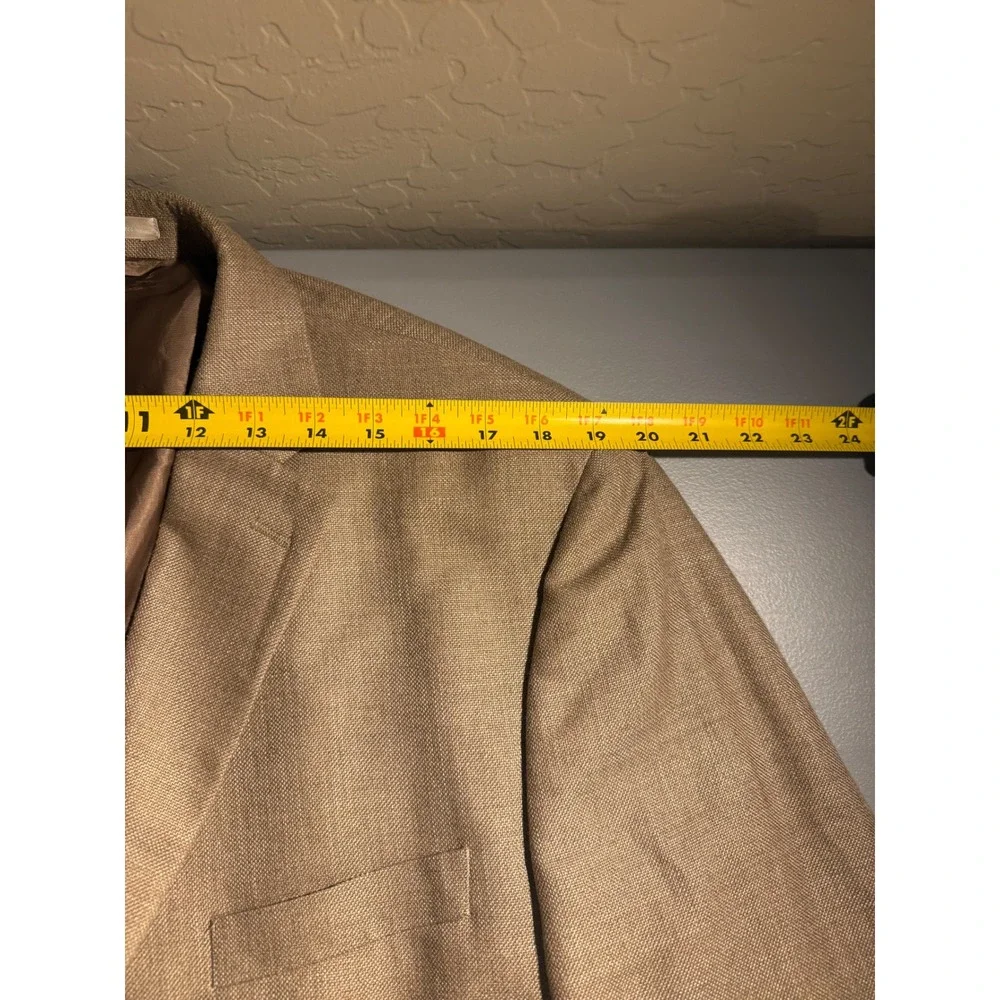 Lauren Ralph Lauren Mens 46R Blazer Tan Brown Linen Blend Sport Coat H0731